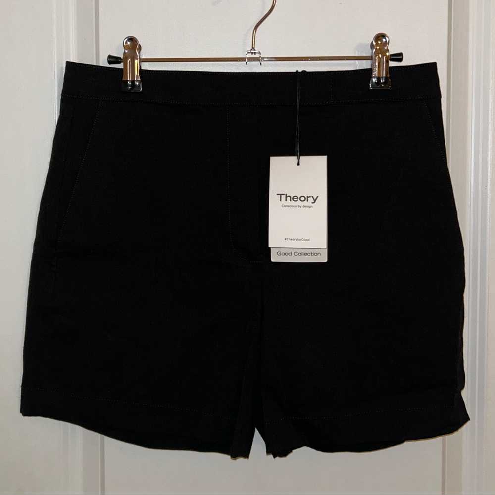 Theory Women's Black Good Crunch High Waist Shorts